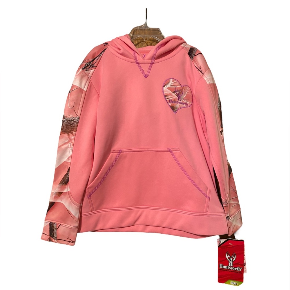 Kids Large Huntworth Pink Camo Hoodie